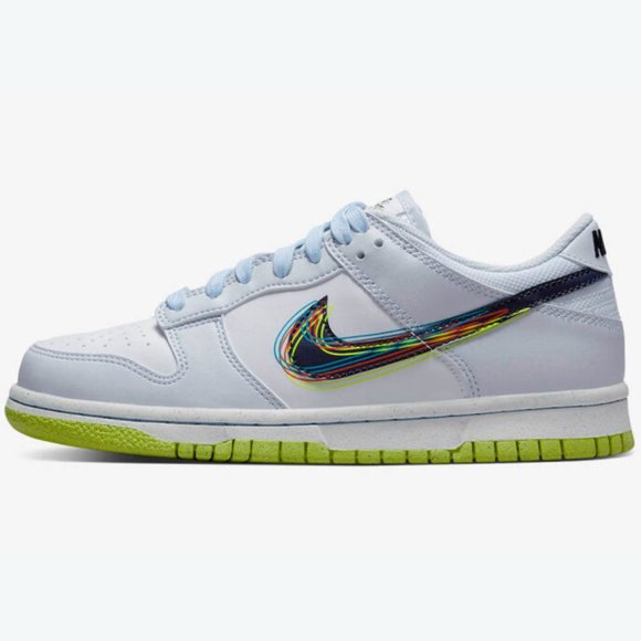 [BRAND NEW] NIKE DUNK LOW 3D SWOOSH GREY GRADE SCHOOL SHOES SIZE 5.5Y SNEAKERS - Picture 2 of 12